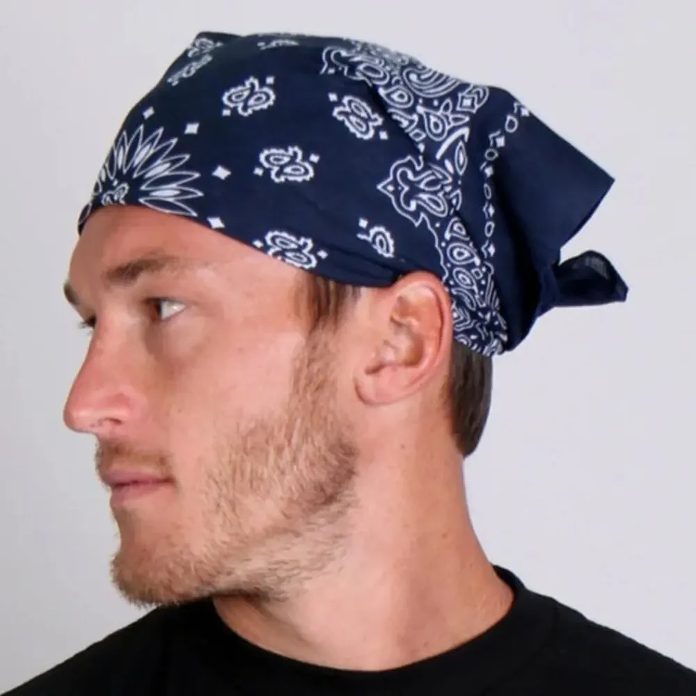 NWT Hot Leathers BAP1008 Classic Navy Paisley Bandana